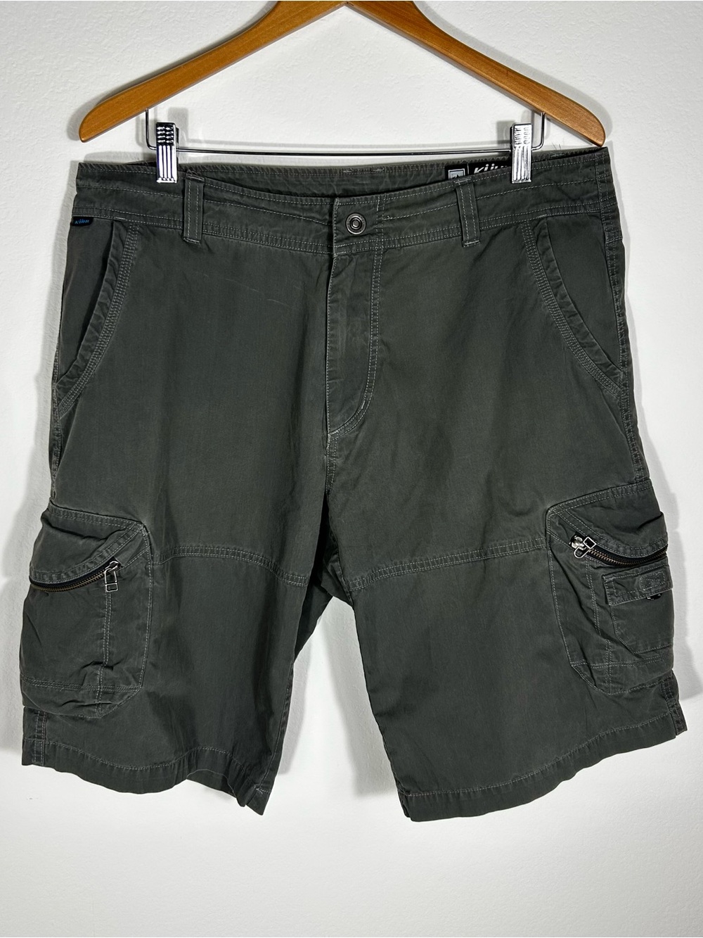 KUHL Ambush Shorts Hiking Cargo Stretch 36x12 Mens Grey Patina Trail